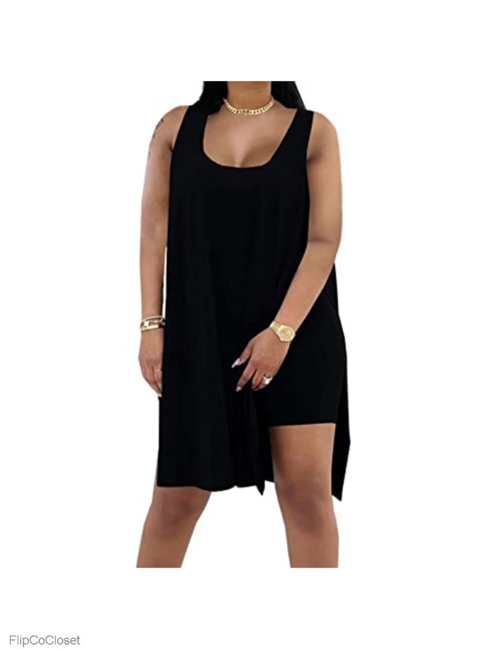Plus Size 2 Piece Outfit Sleeveless Top and Shorts Set